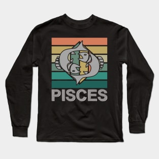 Pisce's Vintage Zodiac Long Sleeve T-Shirt